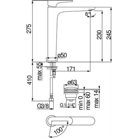 Mitigeur lavabo haut sans vidage chrome Nobili Yoyo YO126128 2CR Chromé