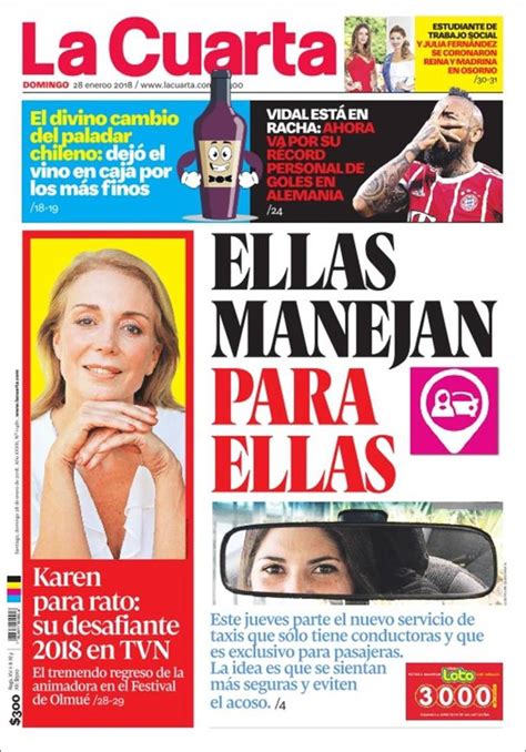 Periódico La Cuarta Chile Periódicos De Chile Edición De Domingo