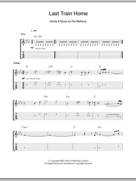 Last Train Home by Pat Metheny - Guitar Tab - Guitar Instructor