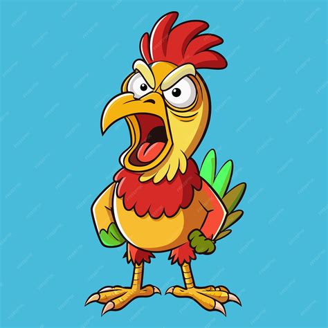 Angry Chicken Cartoon Vector Clip Art Drawing | Premium AI-generated vector