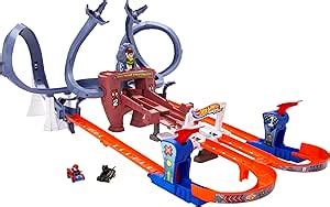 Hot Wheels RacerVerse Spider Mans Web Slinging Speedway Track Set With