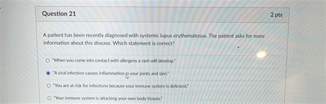 Solved Question 212 PtsA Patient Has Been Recently Chegg