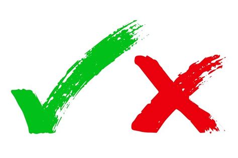 Premium Vector Hand Drawn Green Check Mark And Red Cross Mark Marker