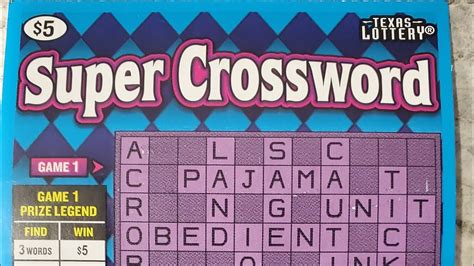 Super Crossword Texas Lottery Will Today Be A Winner Let S Try It