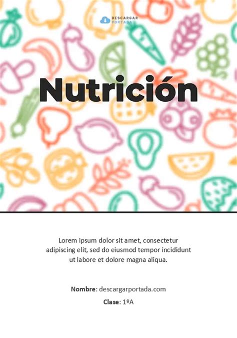 Portadas De Nutrici N Para Word Gratis