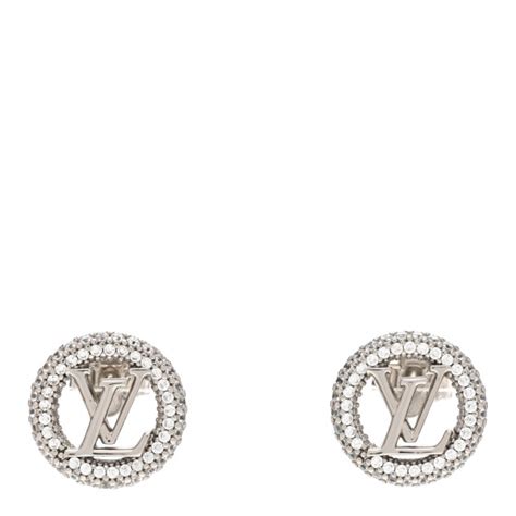 Louis Vuitton Metal Crystal Louise By Night Earrings Silver 1318327