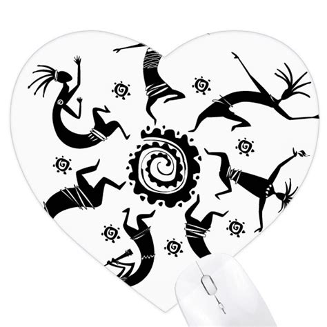 Celebrate Mexican Outline Mexico Totems Heart Mousepad Rubber Mat Game