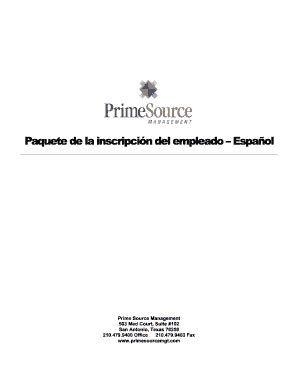 Fillable Online Paquete De La Inscripcin Del Empleado Espaol Fax Email