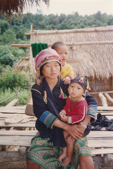 Near Muang Sing Akha Village Akha Girl With Children Flickr