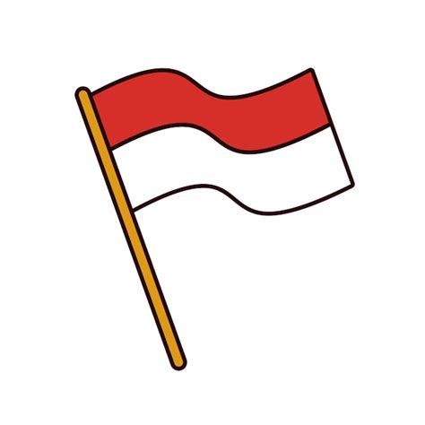 Ilustración De La Bandera De Indonesia Vector Premium