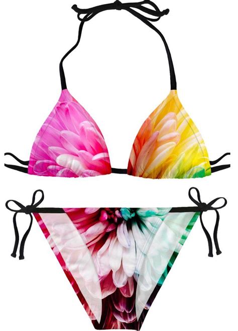 Rowb Colorful Flower Womens Bikini With Images Flower Swimwear