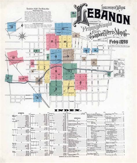 1896 Town Map of Lebanon County Pennsylvania - Etsy