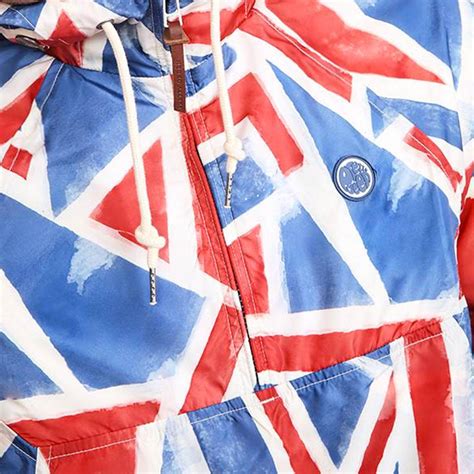 Pretty Green Retro Britpop Union Jack Overhead Jacket