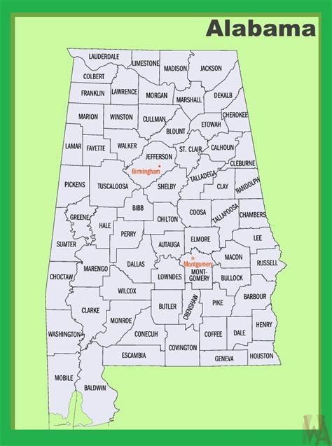 Alabama Large Political Map Political Map Of Alabama With Capital