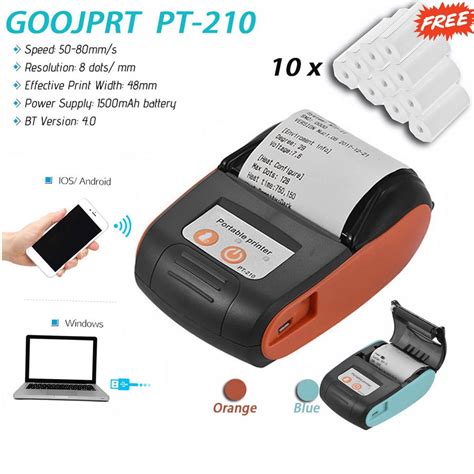 Goojprt Pt Portable Thermal Printer Handheld Mm Receipt Printer