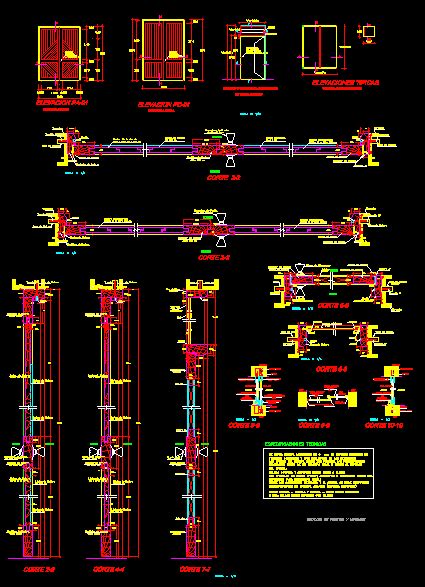 Detalles De Ventanas Y Puertas En Dwg 25052 Kb Librería Cad