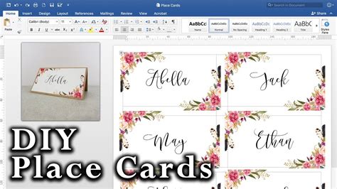 Microsoft Word Place Card Template Kaesg Blog