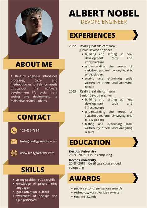 Canva resume template with photo cv template canva creative resume