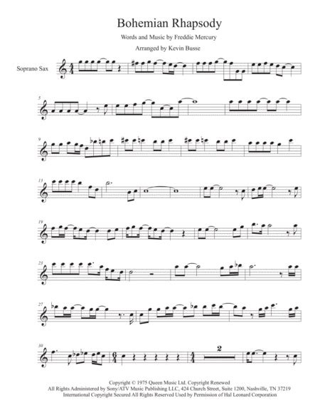 Bohemian Rhapsody Arr Kevin Busse By Queen Sheet Music For Soprano