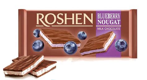 Roshen Czekolada Mleczna Nugat Bluberry Jagodowa