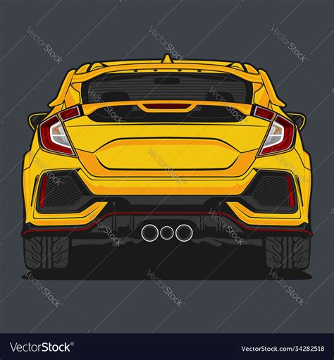 Back view car 4 Royalty Free Vector Image - VectorStock