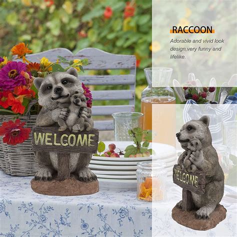 Welcome Sign Board Resin Garden Statue Outdoor Figurine Front Po Pool