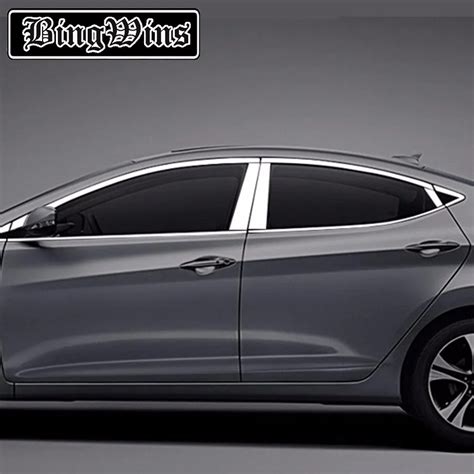 Car Styling Stainless Steel Window Trim Sticker For Hyundai Elantra Md