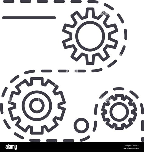 Manufacturing Processes Line Icon Concept Manufacturing Processes