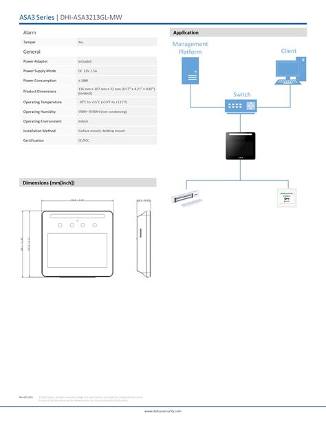 DAHUA ASA3213GL MW Standalone Mifare Card Door Access With Face