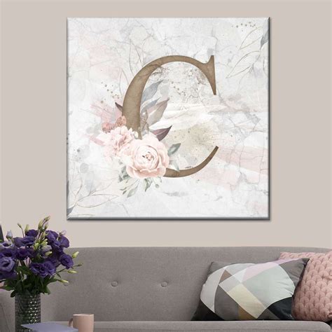 Floral Letter C Wall Art | Digital Art