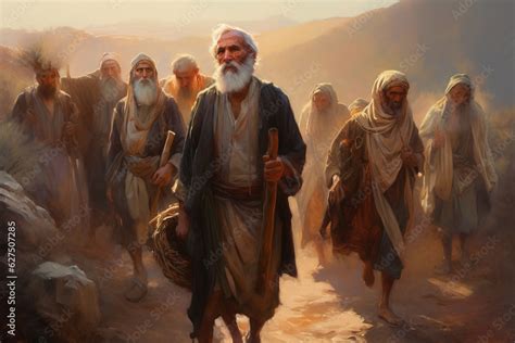 Moses Leads The Jews Through The Desert Moses Led His People To The Promised Land Through The