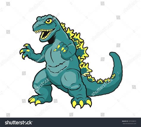 Cartoon Godzilla Clipart Godzilla Cartoon Vector Shutterstock