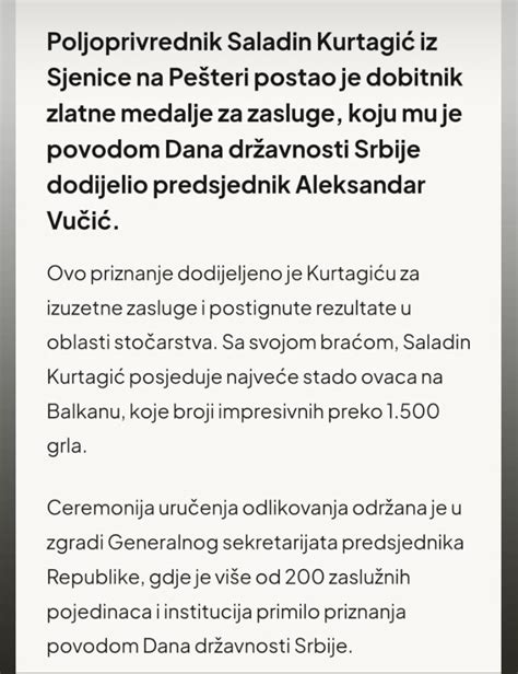 Uspje Ni Poljoprivrednik Iz Sjenice Saladin Kurtagi Dobitnik Zlatne