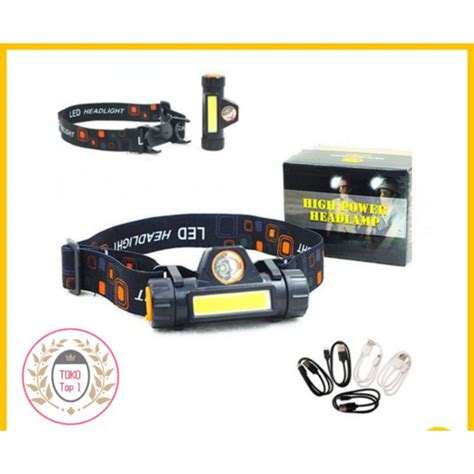 Jual Senter Kepala Led Cas Xpe Super Terang Murah Headlamp Cob Senter Wajib Punya Shopee Indonesia