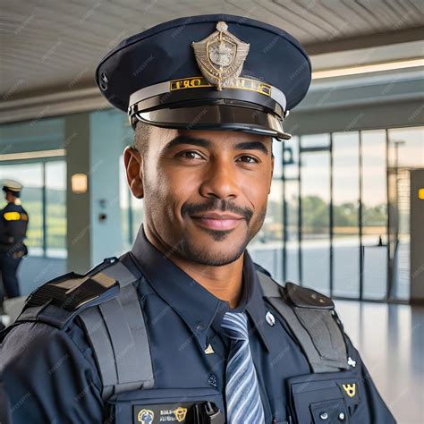 Premium Photo Vigilant Patrol Handsome Police Officer In Action