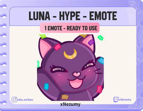 Twitch Emotes HYPE Cat Luna Sailor Moon Anime Cute Chibi Emote