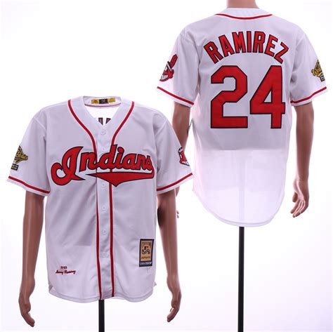 Mens Cleveland Indians Manny Ramirez White Throwback Jersey Other