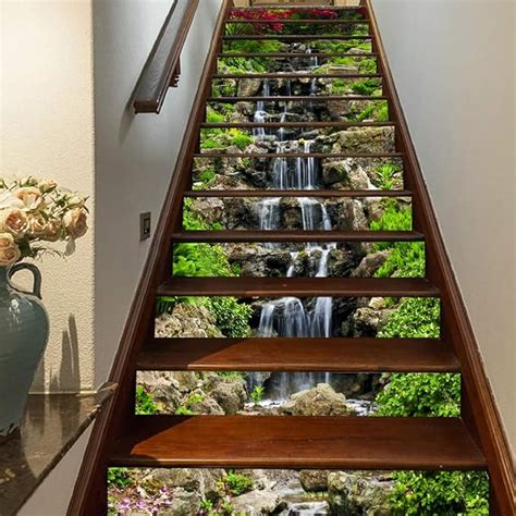 Amazon Artfanke 3D Small Waterfall Stair Stickers Peel And Stick