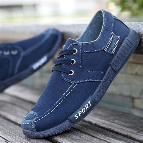 Erkek Ayakkab Rahat Denim Erkek Spor Ayakkab Loafer Lar Zerinde Kayma