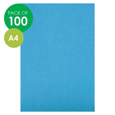 Cardboard Blue A4 Pack Of 100 Coloured Card Cleverpatch Art