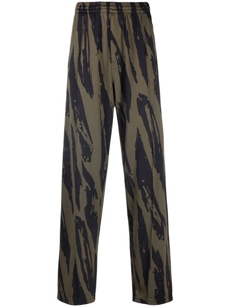 Kenzo Tiger Print Track Pants Green Farfetch Ao