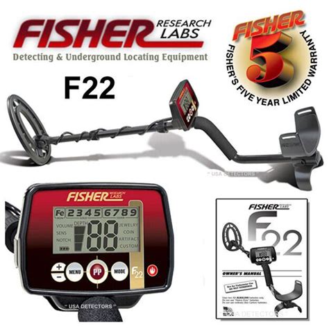 Fisher F22 Metal Detector With 11 Dd Search Coil And 5 Year Warranty