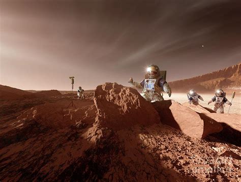 Astronauts On Mars Photograph By Detlev Van Ravenswaayscience Photo