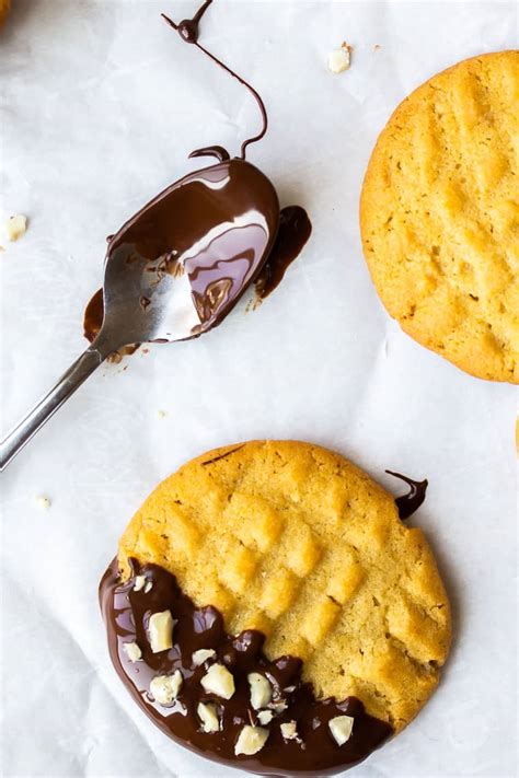 Dark Chocolate Dipped Peanut Butter Cookies Delicious Little Bites