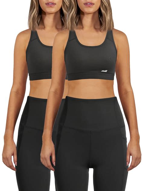 Avia Medium Support Racerback Sports Bra 2 Pack Walmart