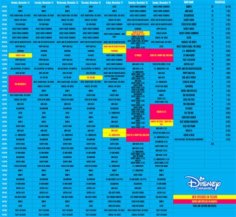 Disney Schedule Archive Photo