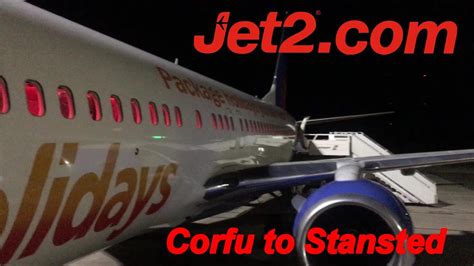 Jet2 Flight Corfu Greece To London Stansted Boeing 737 800 Youtube