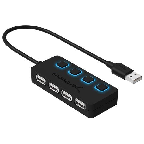 Sabrent HUB 4 Ports USB 2 0 avec Boutons dalimentations individuels à