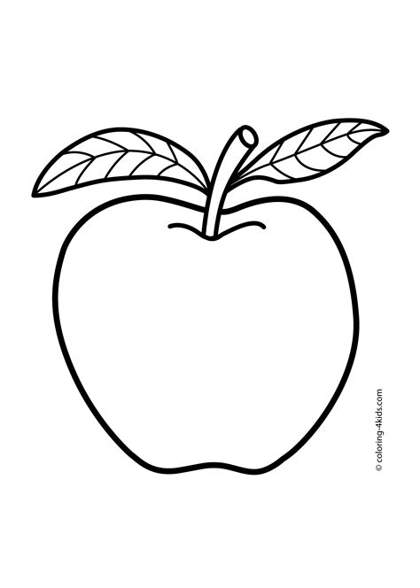 Apple coloring pages for kids (fruits coloring pages, printables ...