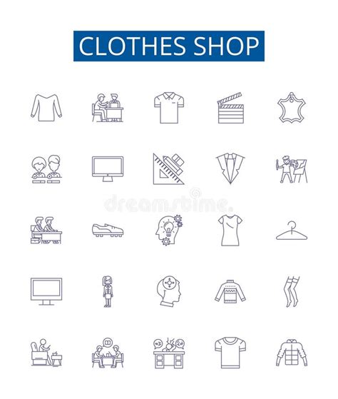 Clothes Shop Line Icons Signs Set Design Collection Of Clothing Shop